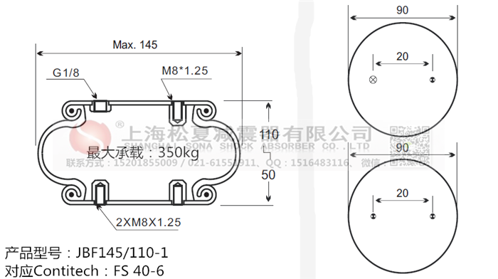 JBF145/110-1橡膠<a href='http://m.samuraioftokyo.com/' target='_blank'><u>空氣彈簧</u></a>