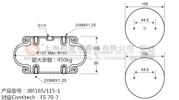 JBF165/115-1橡膠<a href='http://m.samuraioftokyo.com/' target='_blank'><u>空氣彈簧</u></a>
