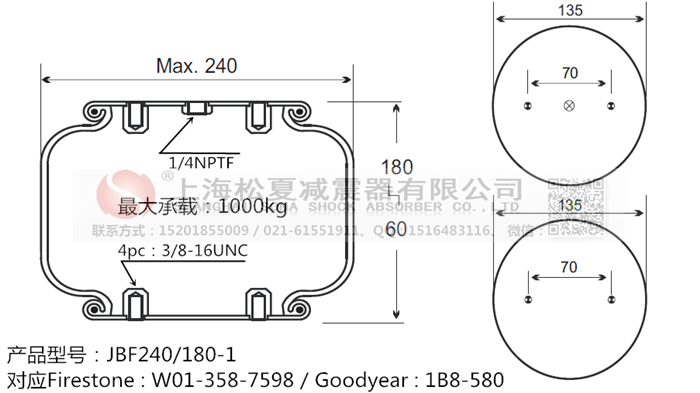 JBF240-180-1橡膠<a href='http://m.samuraioftokyo.com/' target='_blank'><u>空氣彈簧</u></a>