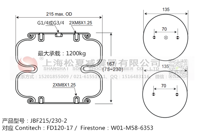 JBF215/230-2橡膠<a href='http://m.samuraioftokyo.com/' target='_blank'><u>空氣彈簧</u></a>
