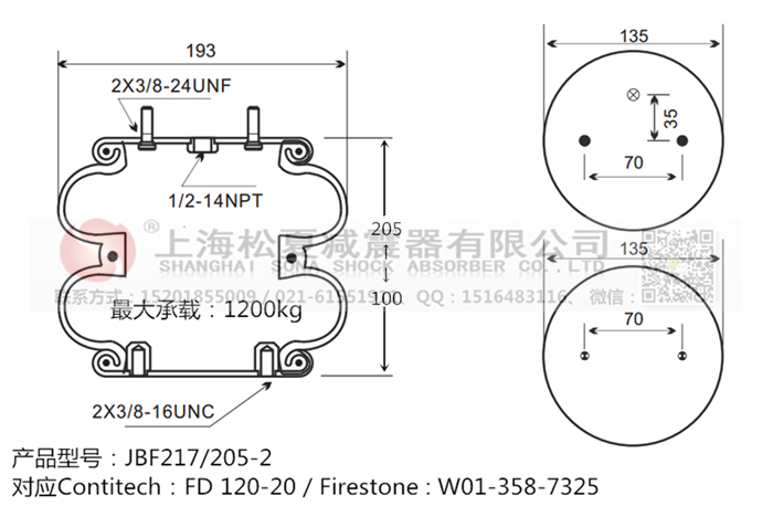 JBF217/205-2橡膠<a href='http://m.samuraioftokyo.com/' target='_blank'><u>空氣彈簧</u></a>