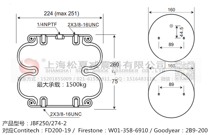 JBF250/274-2橡膠<a href='http://m.samuraioftokyo.com/' target='_blank'><u>空氣彈簧</u></a>